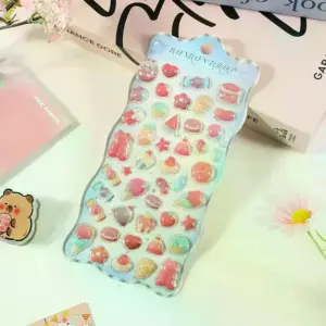 1/4 Sheets Scrapbooking DIY Journal Cute Stationery Decals New Mini Cartoon 3D Relief Stickers Students Gifts Children's Toys
