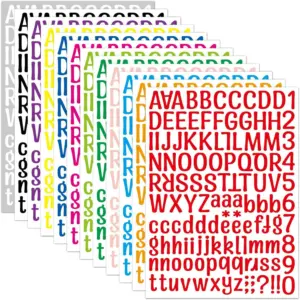 Letter Stickers 1 Sheets 1 Inches Alphabet Number Self Adhesive Vinyl Sticker for Notebook Classrooms Labels Scrapbooking Crafts